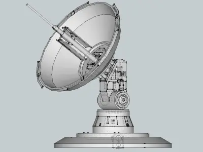 Sci-Fi Parabolic Antenna - High Detail Level 3D print model Low-poly 3D model