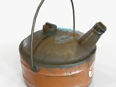 3D Vintage Retro Gas Can Game Ready PBR Textures model Low-poly 3D model