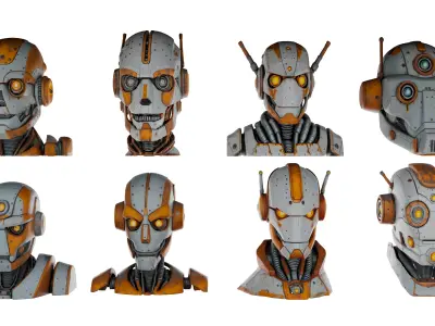 Ancient Rusting Robot Batch 1 Free 3D model