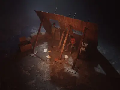 Survival Shield Low-poly 3D model