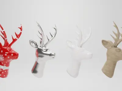 Deer decoration head Low-poly 3D model