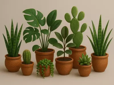 stylized Succulent - Tropical Plant Mega Pack- 8 Unique Assets 3D model