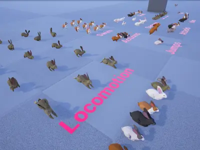 Poly Art Rabbits Low-poly 3D model