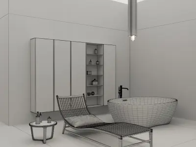 Bathroom furniture set Panta Rel 6 3D model