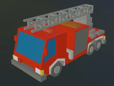  Low poly fire Department Low-poly 3D model