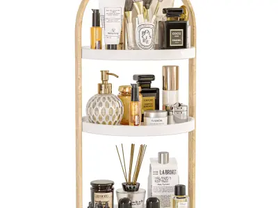 Set of cosmetics perfumes for make-up in the Beauty Salon 3D model