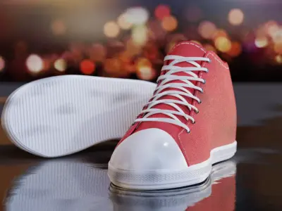 Sneakers high top sneaker on table 3D model