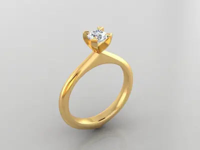 Ring M11 The luxury female ring with gem Wedding 3D print model
