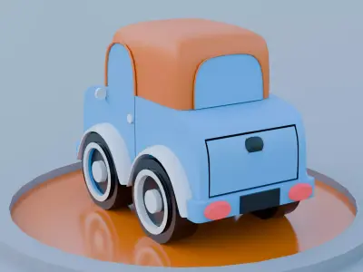 Stylized Cartoon Off-Road Vehicle 3D Model Low-Poly Car Low-poly 3D model