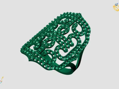 Vintage Womens Diamond Ring Women Rings 3dmodels 3D print model 3D print model 15