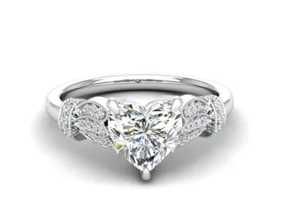 Engagement ring Tina heart 3D print model