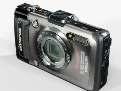 Olympus Tough TG-1 iHS Silver rugged and proof digital camera Low-poly 3D model