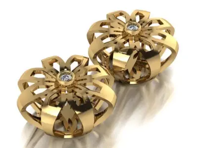 flower earrings  Free 3D print model