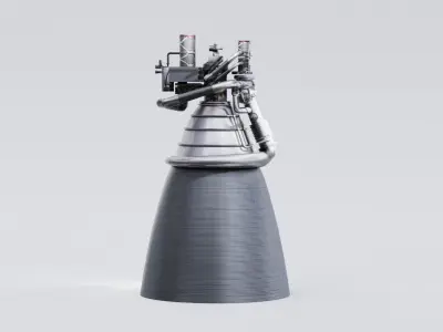 J-2X Rocket Engine Low-poly 3D model