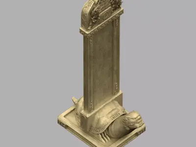 Stone Decoration - Turtle Stone Monument 06 3D model