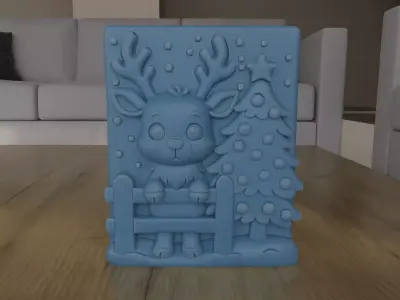 Cute Reindeer Christmas Tree Decor STL 3D print model