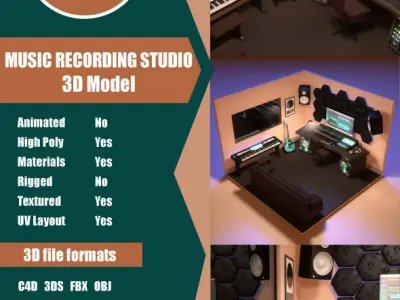 Music Recording Studio  3D model