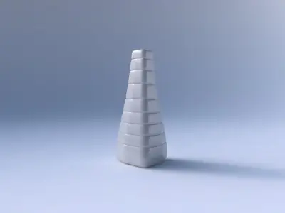 Vase puffy tipped triangle with smooth horizontal dents 3D print model