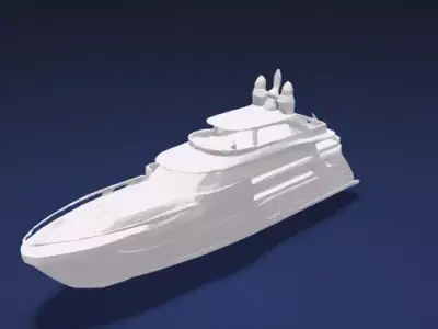 Luxury Motor Yacht Watercraft- 3D Model 3D model