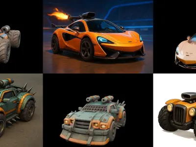Gt one Car bundle 9 pack 100 glb 3D model