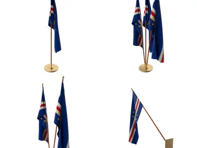 Cape Verde Flag Pack 3D model