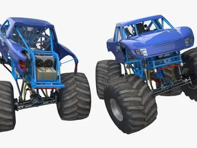 Monster Truck Bigfoot Generic Rigged 3D model