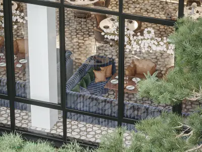 Luxury Restaurant Scene 3D model 3D model