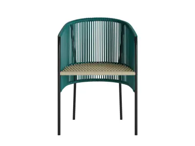 Green Woven Outdoor Dining Chair 3D model