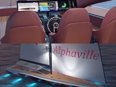 Luxury sailing yacht 50 m Alphaville 3D model