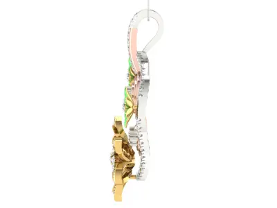 Solitaire Women Pendant 3dm STL OBJ FBX Renders Details 3D print model 2