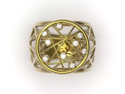 Golden Volume stl 3d jewelry Ring model jr00300 3D print model