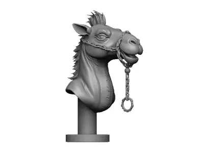 Camel head 3D print model