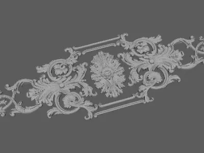 Central decor ornament for furniture 3D model 1037