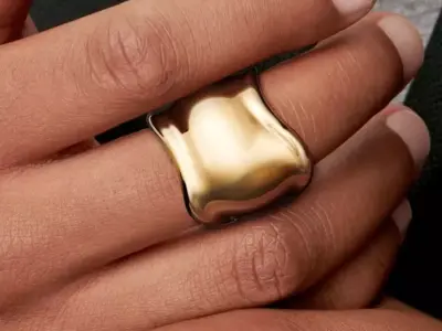 Jewelry Tiffany Bone Ring Gold 3D print model