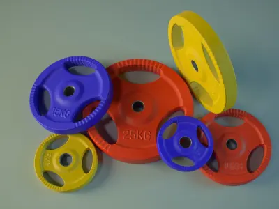 Barbell Weight Plates PBR Low-poly 3D model