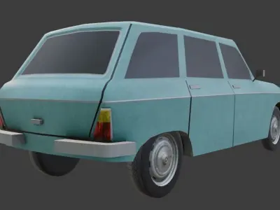 Peugeot 204 Low-poly 3D model