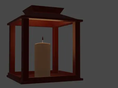 Lantern with candle Free 3D model