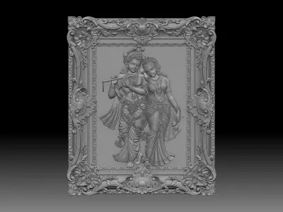 Krishna ji and Radha ji 3d model for 3D Print and CNC 3D print model