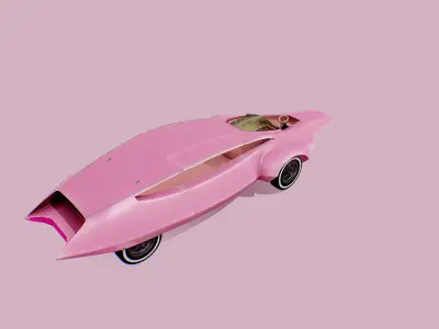Pink Panther Car Low-poly 3D model