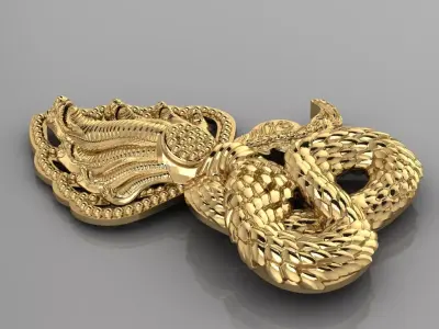 Khmer Dragon Neak Khmer Pendant 3D print model