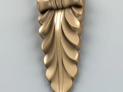 Carved decor vertical 004 3D model
