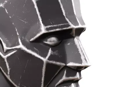 Sculpture polygonal male head 3D model