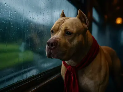 American Pitbull Dog Low-poly 3D model