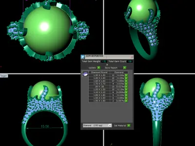Pear Woman Wedding Ring 191 3D print model