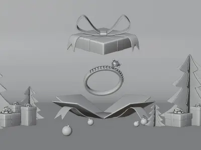 Christmas Product Advertising Display Podium 3D model