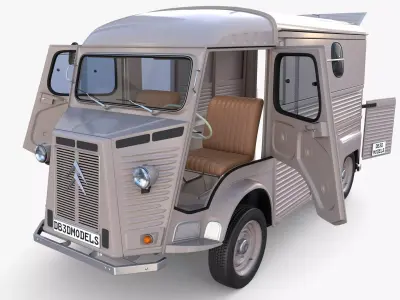 Citroen HY Gray with interior 3D model