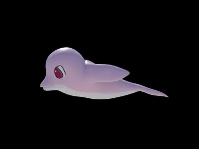 Cartoon cute dolphin 3D model