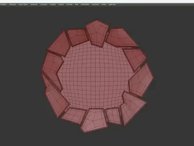 CRACKLE ROUND MIRROR Low-poly 3D model