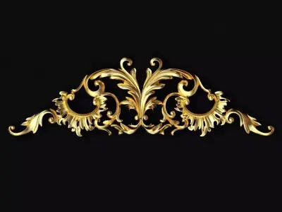 Central decor ornament for furniture 3D model 1019
