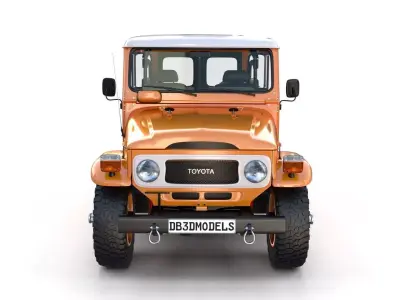 Toyota Land Cruiser FJ 40 Orange with Interior 3D model